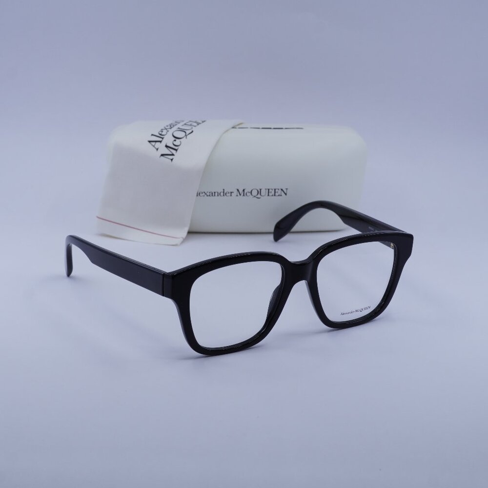 Alexander McQueen AM0333O 002 Square Eyeglasses 52mm - Black